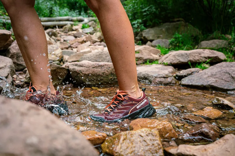 Scarpa Womens Rush GTX 2 Shoes - Burgandy-Dusty Orange-7